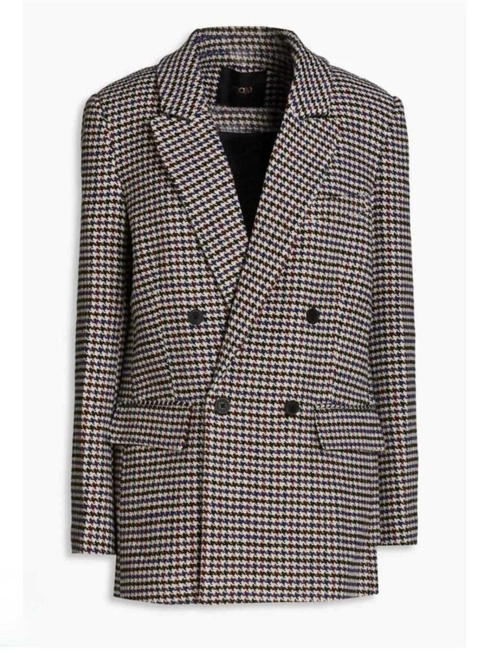 MAJE Votale Houndstooth Wool blend Jacket 34 - Picture 5 of 8